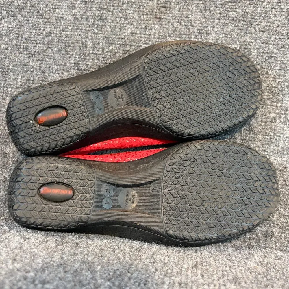 Arcopedico Red Knit Comfort Travel Walking Slip On Ballet Flats Shoes Womens 9